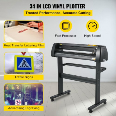 VEVOR 870 mm Máquina Cortadora de Vinilo, Letrero de Vinilo Plotter de Corte Ancho Máx. 780mm Vinilo Cortador Letrero Plotter de Impresión Impresora Sublimación Plotter de Corte Manual de Vinilo