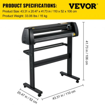 VEVOR 870 mm Máquina Cortadora de Vinilo, Letrero de Vinilo Plotter de Corte Ancho Máx. 780mm Vinilo Cortador Letrero Plotter de Impresión Impresora Sublimación Plotter de Corte Manual de Vinilo