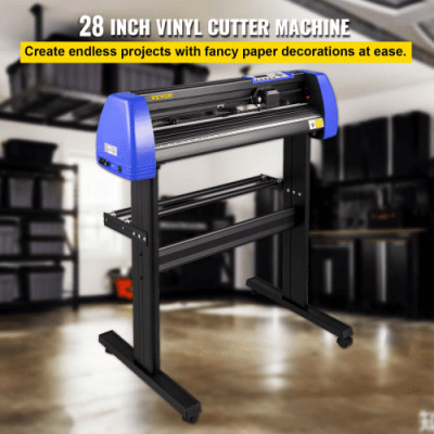 VEVOR Plotter de Corte Cortador de Vinilo Máquina de Cortador de Plotter de Vinilo de 720mm Vinilo Cortador Letrero para Corte Negro Azul