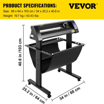 Plotter de Corte Posicionamiento Semiautomático 720 mm Impresora Cortador de Vinilo 19,7 kg Plotter de Corte de Vinilo CA 85-264V Vinilo Cortador Letrero Signcut Impresora Vinilo Ojo Óptico