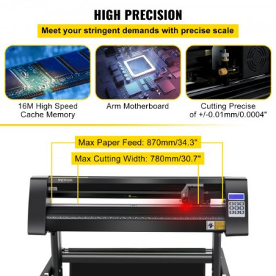 Plóter de Corte de Vinilo 870 mm Luz de Guía LED Signmaster Label Maker Plotter de Corte de Vinilo 15-800 mm/s para Campo de Publicidad Decoración Variada Artesanía Fabricación de Etiqueta