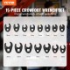 Buy Crowfoot Wrench Set 15 PCS Square Drive CR-MO Steel Lever Wrench 1/2" & 3/8" with Carrying Case Compatible with Torque Wrench for Car Repair