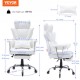 Buy PU Leather Office Chair Ergonomic Executive Chair with Adjustable Lumbar Support and Footrest Office Seat Max Load 159kg Reclining Backrest for Office Home