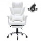 Buy PU Leather Office Chair Ergonomic Executive Chair with Adjustable Lumbar Support and Footrest Office Seat Max Load 159kg Reclining Backrest for Office Home