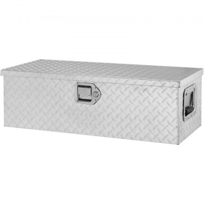 VEVOR Caja de Herramientas para Camión de Aluminio 76,2x33x24,4cm Caja de Contenedor con Cerradura con Llaves y Asas Laterales para Almacenamiento de Contenedores de Autocaravana Remolque Plata