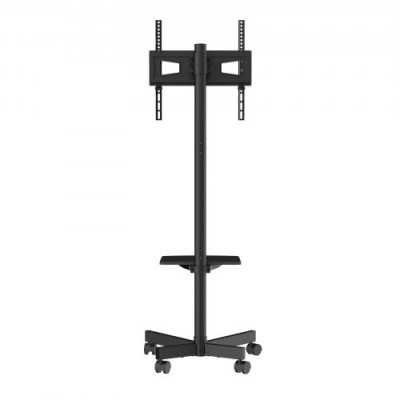 VEVOR Soporte Universal Independiente para Televisores de 23-60 Pulgadas Carro para TV Altura Ajustable 3 Niveles 143-154 cm Soporte para TV Móvil Carga 40kg Estante Doble Máx. VESA 400x400 mm Oficina