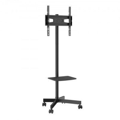 VEVOR Soporte Universal Independiente para Televisores de 23-60 Pulgadas Carro para TV Altura Ajustable 3 Niveles 143-154 cm Soporte para TV Móvil Carga 40kg Estante Doble Máx. VESA 400x400 mm Oficina