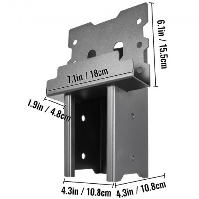 Soporte de elevador de ángulo, 4 unidades, Conector para madera, 18x10,8x24,5cm