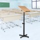 Buy Wooden Podium Free Standing 50x40 cm Portable Wooden Podium 10kg Capacity, Steel and Particle Wood, Adjustable Wooden Podium with Height 76.5-109 cm for Schools, Antique Oak Color