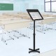 Buy Wooden Podium Free Standing 50 x 40 cm Portable Wooden Podium 10kg Capacity, Steel and Particle Wood, Adjustable Wooden Podium with Height 76.5-109 cm for Schools, Offices, Studios