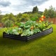 Buy Metal Raised Garden Bed 240x120x28 cm Grey for Vegetable Flowers