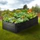 Koop Verhoogd tuinbed 240 x 120 x 60 cm verzinkt metaal verhoogd tuinieren voor het kweken van bloemen planten kruiden stadstuin voor tuin terras patio balkon donkergrijs met accessoires