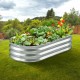 Buy Raised Garden Bed 122.5 x 62.5 x 28 cm Galvanized Metal Elevated Garden Bed for Growing Flowers Plants Herbs Urban Vegetable Garden for Garden Terrace Patio Balcony Silver with Accessories