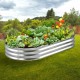 Buy Raised Garden Bed 182.5 x 92.5 x 28 cm Galvanized Metal Elevated Garden Bed for Growing Flowers Plants Herbs Urban Vegetable Garden for Garden Terrace Patio Balcony Silver with Accessories