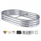 Buy Raised Garden Bed 182.5 x 92.5 x 28 cm Galvanized Metal Elevated Garden Bed for Growing Flowers Plants Herbs Urban Vegetable Garden for Garden Terrace Patio Balcony Silver with Accessories