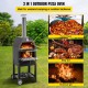 Comprar Horno de Pizza 2 Capas 12 Pulgadas Horno Leña de Pizza para Exterior Temperatura Máxima 500 Centígrados Horno Leña de Pizza Portátil al Aire Libre Combustible Madera Carbón para Camping Jardín