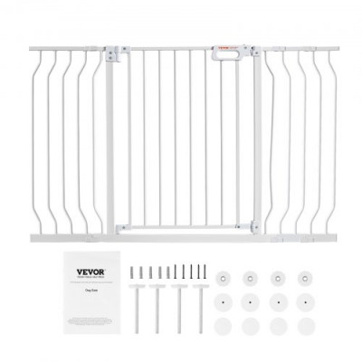 VEVOR Barrera de Seguridad Extensible Ancho de 75-135 cm Altura de 76 cm Cierre Automático Puerta de Escalera sin Taladrar Ancho de Apertura de 533 mm a 180° Valla para Niños y Perros para Interior