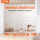 Buy Extendable Safety Gate Width 75-147 cm Height 76 cm Automatic Closing Stair Gate without Drilling Opening Width 533 mm at 180° Fence for Children and Dogs for Indoor