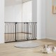 Buy Extendable Safety Gate Width 75-147cm Height 76cm Automatic Closing Stair Gate without Drilling Opening Width 533mm 180° Fence for Children and Dogs for Indoor, Black