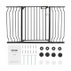 Buy Extendable Safety Gate Width 75-147cm Height 76cm Automatic Closing Stair Gate without Drilling Opening Width 533mm 180° Fence for Children and Dogs for Indoor, Black