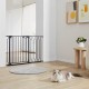 Buy Extendable Safety Gate Width 75-123cm Height 76cm Automatic Closing Stair Gate without Drilling Opening Width 533mm 180° Fence for Children and Dogs for Indoor, Black