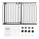 Buy Extendable Safety Gate Width 75-123cm Height 76cm Automatic Closing Stair Gate without Drilling Opening Width 533mm 180° Fence for Children and Dogs for Indoor, Black