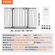 Buy Extendable Safety Gate Width 75-135cm Height 76cm Automatic Closing Stair Gate without Drilling Opening Width 533mm 180° Fence for Children and Dogs for Indoor, Black