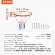 Comprar Aro de Baloncesto Diámetro Exterior 483mm Canasta de Baloncesto de Acero al Carbono con Red Pieza de Repuesto de Portería de Baloncesto Montada en Pared para Entrenamiento de Baloncesto, Naranja