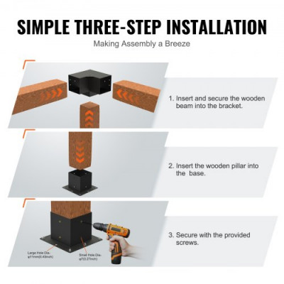 VEVOR Kit de Soporte de Pérgola 6