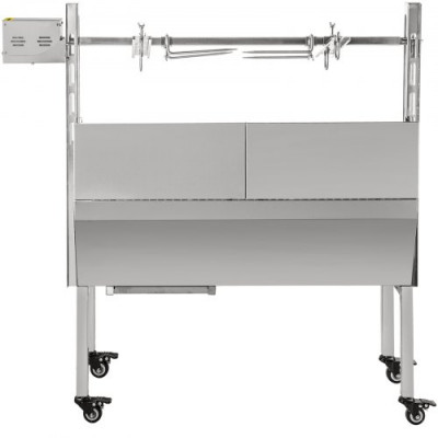 VEVOR Máquina de Asado de Asador de Carbón, 88 cm x 44 cm 25 W 4 RPM Máquina de Asado de Cordero de Carbón de Acero Inoxidable, Asador Barbacoa Parrilla al Carbón de 60 kg para Pícnic al Aire Libre