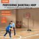 Comprar Cesta de basquete portátil externa/interna com altura ajustável de 152-213 cm Tabela de 69 cm com suporte com rodas e base ponderada para adultos e crianças, treinamento de basquete