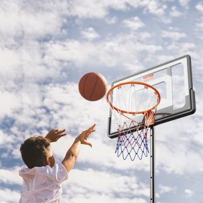 VEVOR Canasta de Baloncesto para Exterior/Interior Portátil Altura Ajustable de 152-213 cm Tablero de 82 cm con Soporte con Ruedas y Base Ponderada para Adultos y Niños, Entrenamiento de Baloncesto