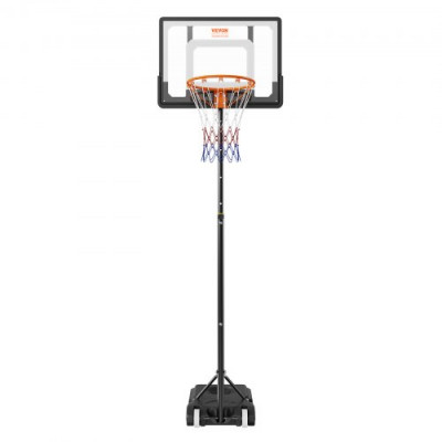 VEVOR Canasta de Baloncesto para Exterior/Interior Portátil Altura Ajustable de 152-213 cm Tablero de 82 cm con Soporte con Ruedas y Base Ponderada para Adultos y Niños, Entrenamiento de Baloncesto