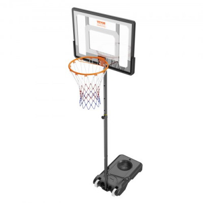 VEVOR Canasta de Baloncesto para Exterior/Interior Portátil Altura Ajustable de 152-213 cm Tablero de 82 cm con Soporte con Ruedas y Base Ponderada para Adultos y Niños, Entrenamiento de Baloncesto