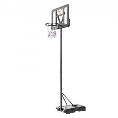 VEVOR Canasta de Baloncesto para Exterior/Interior Portátil Altura Ajustable de 122-305 cm Tablero de 112 cm con Soporte con Ruedas y Base Ponderada para Adultos y Niños, Entrenamiento de Baloncesto