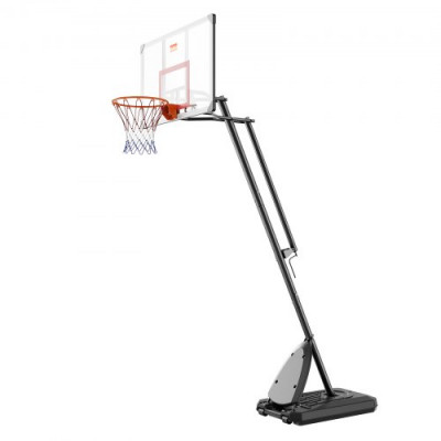 VEVOR Canasta de Baloncesto para Exterior/Interior Portátil Altura Ajustable de 232-305 cm Tablero de 128 cm con Soporte con Ruedas y Base Ponderada para Adultos y Niños, Entrenamiento de Baloncesto