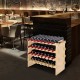 Botellero para Vinos de Bambú de 6 Niveles 48 Botellas Estantería Modular Apilable 76,5 x 25 x 77,5 cm Estantería de Exhibición Independiente para Vinos para Cocina, Bar y Bodega, Color Natural