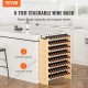 Buy Tier Bamboo Wine Rack 72 Bottles Stackable Modular Shelving 85 x 25 x 102.5 cm Freestanding Wine Display Shelf for Kitchen, Bar and Wine Cellar, Natural Color