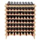 Buy Tier Bamboo Wine Rack 72 Bottles Stackable Modular Shelving 85 x 25 x 102.5 cm Freestanding Wine Display Shelf for Kitchen, Bar and Wine Cellar, Natural Color