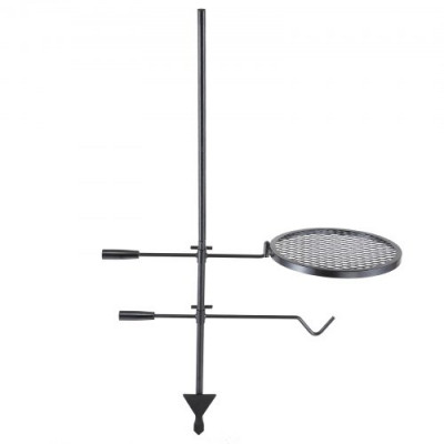 VEVOR Parrilla Giratoria para Fogatas Altura Ajustable 122,5 cm Parrilla Portátil de Acero Malla Diamantada de 36x36 cm Capacidad de Carga de 6kg para Fogatas de Campamento para Barbacoa al Aire Libre