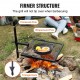 Buy Rotating Campfire Grill Adjustable Height 71cm Portable Steel Grill 40.5x40.5cm Diamond Mesh 6kg Load Capacity for Outdoor BBQ Campfire