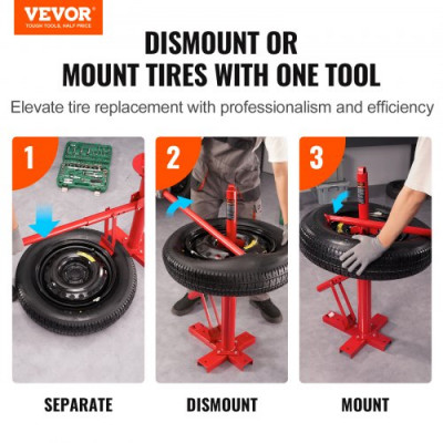 VEVOR Desmontadora de Neumáticos Manual 203-406 mm Herramienta de Desmontadora de Neumáticos de Acero 46×38×94 cm a Prueba de Óxido sin Dañar Llanta para Montar y Desmontar Neumáticos de Coche Camión