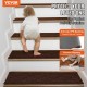 Comprar Alfombras de Escalera Antideslizantes 71,6x23,2 cm 15 PCS Alfombras de Escalera Lavables a Máquina Grosor de 11 mm Alfombras de Seguridad Insonorizadas para Niños Mayores Perros Interior, Marrón