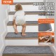 Comprar Alfombras de Escalera Antideslizantes 71,6x23,2 cm 15 Piezas Alfombras de Escalera Lavables a Máquina Grosor de 11mm Alfombras de Seguridad Insonorizadas para Niños Mayores Perros Interior, Gris