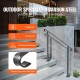 Buy Stair Handrail Outdoor Stair Railing 120 x 13.5 x 97 cm Wrought Iron Railing Height and Angle Adjustable Outdoor Handrail