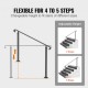 Buy Stair Handrail Outdoor Stair Railing 140 x 13.5 x 97 cm Wrought Iron Railing Height and Angle Adjustable Outdoor Handrail