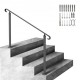 Buy Stair Handrail Outdoor Stair Railing 140 x 13.5 x 97 cm Wrought Iron Railing Height and Angle Adjustable Outdoor Handrail