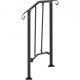 Buy Stair Handrail Stair Railing Stainless Steel Stair Handrail Black 1 or 2 Steps