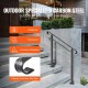 Buy Stair Handrail Outdoor Stair Railing 100 x 13.5 x 97 cm Wrought Iron Railing Height and Angle Adjustable Outdoor Handrail