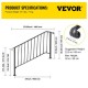 Buy Stair Handrail Rustproof Stair Railing Adjustable Cobblestone 4 or 5 Steps